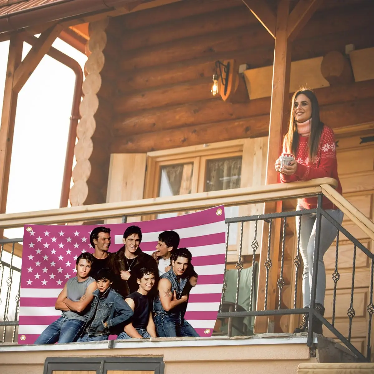 Aieted The Outsiders Pink Flag Poster 90cm x 150cm (3ft x 5ft) | Vibrant Polyester Tapestry for Fans - view 2
