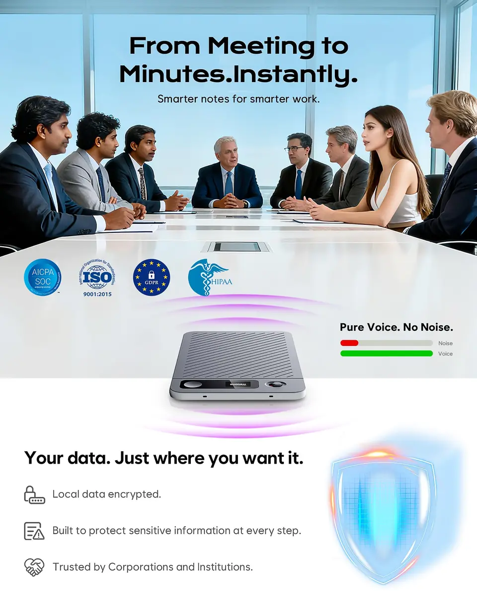 Elasound AI Voice Recorder 64GB | Transcribe & Summarize in 121 Languages, 45H Battery, Magnetic Case - view 6