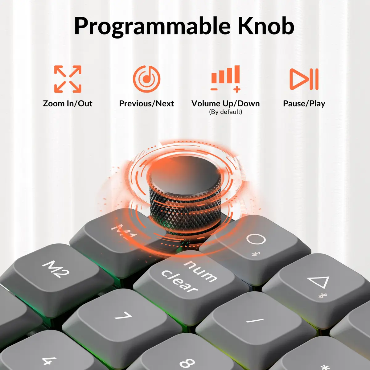 Keychron K0 Max Wireless Low-Profile Numeric Pad with RGB & Bluetooth 5.3 | Programmable, Hot-Swappable Brown Switch, 27 Keys - view 5