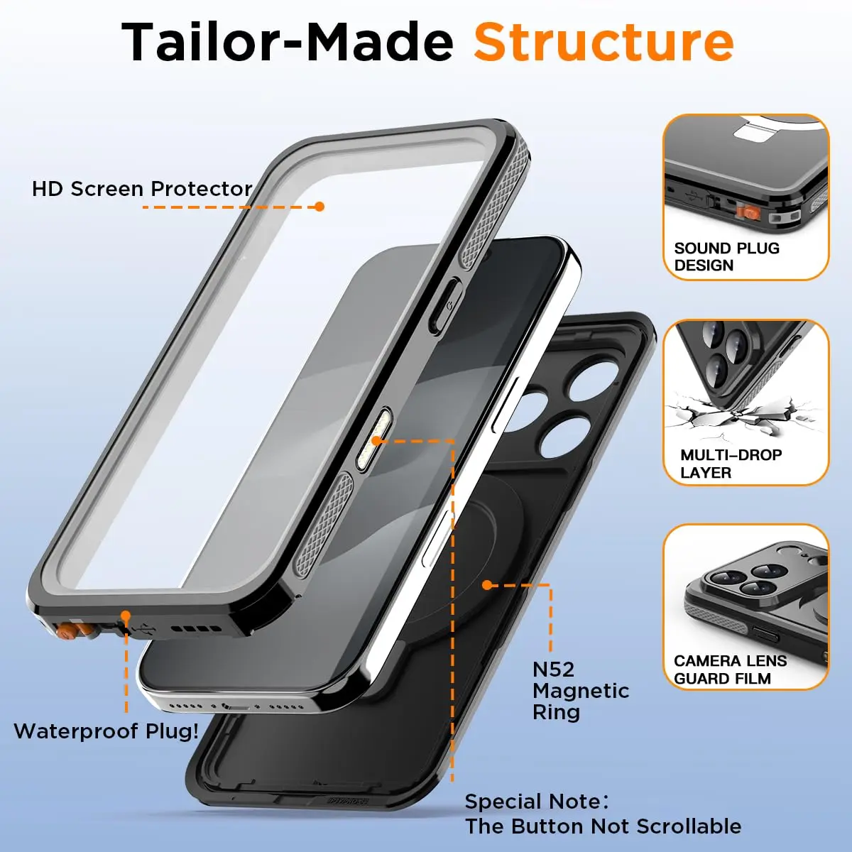 AICase Waterproof Magnetic Case for iPhone 17 Pro Max 6.9" (2025) with Kickstand & Screen Protector | IP68 Underwater Protection - view 5