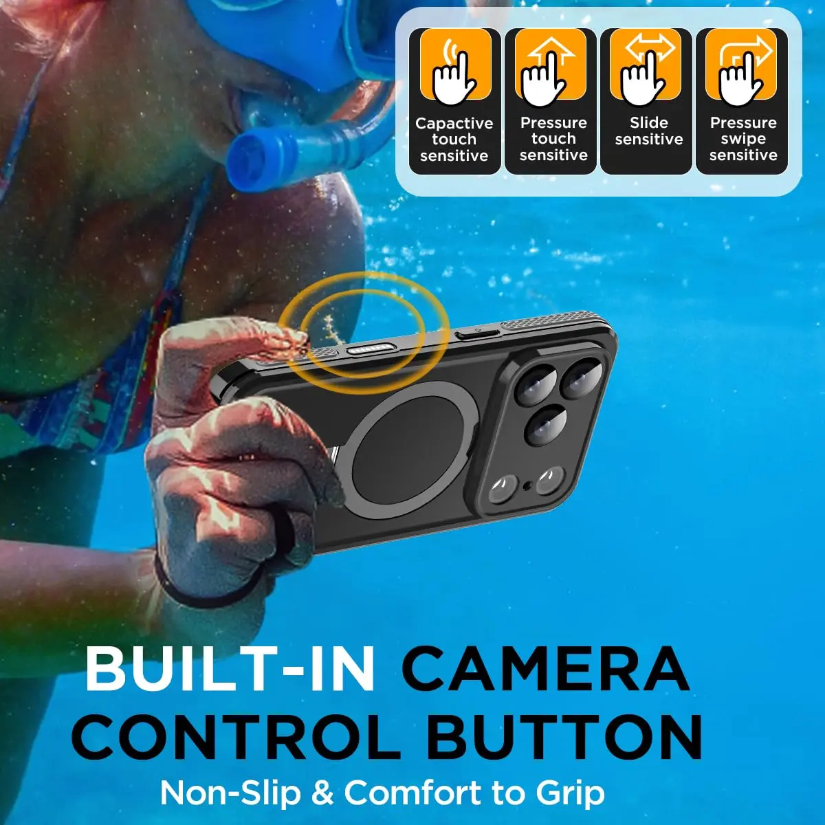 AICase Waterproof Magnetic Case for iPhone 17 Pro Max 6.9" (2025) with Kickstand & Screen Protector | IP68 Underwater Protection - view 2