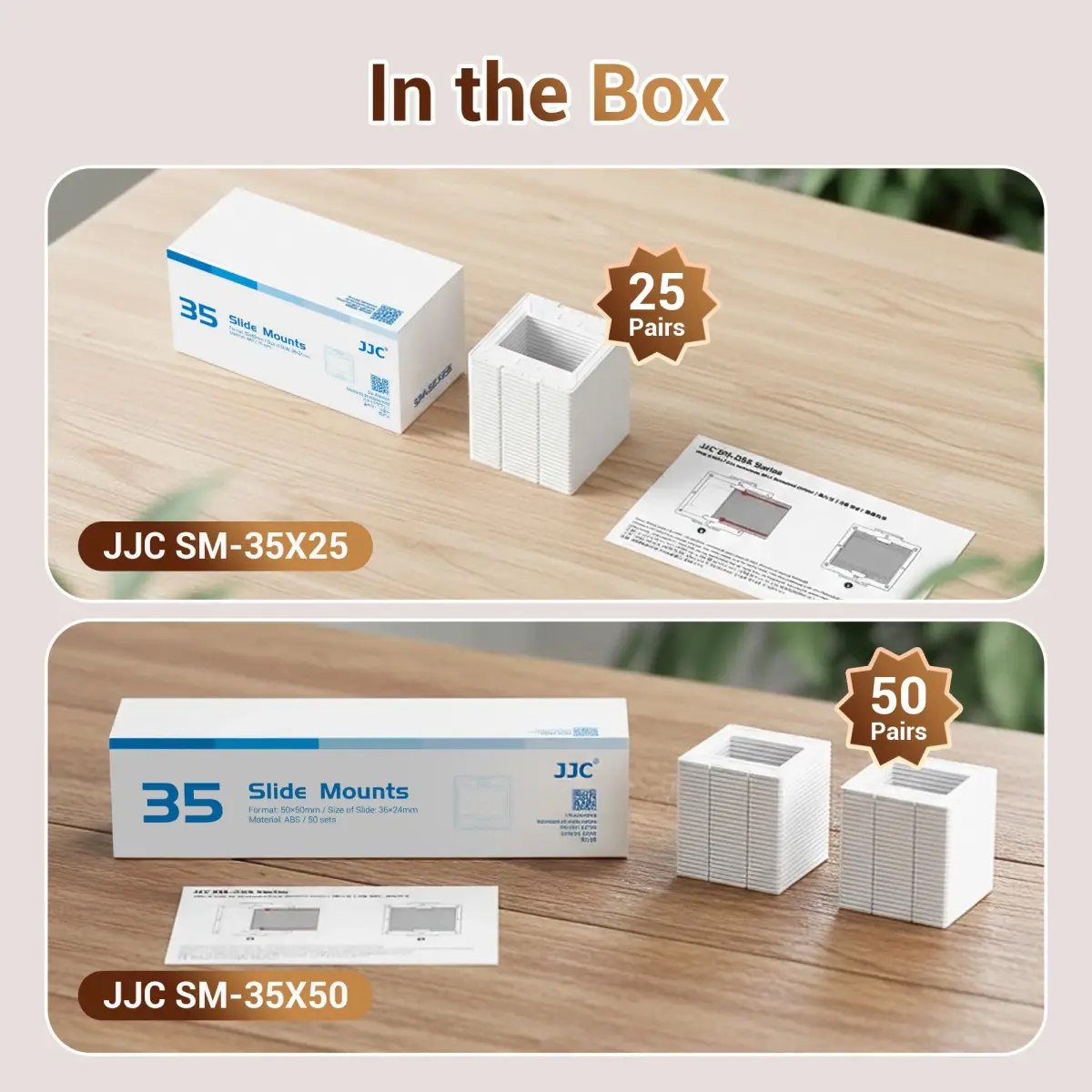 JJC 35mm Slide Film Mounts 50 Pairs (100 pcs) | Premium Scanning Accessories for Projectors & Scanners - view 4