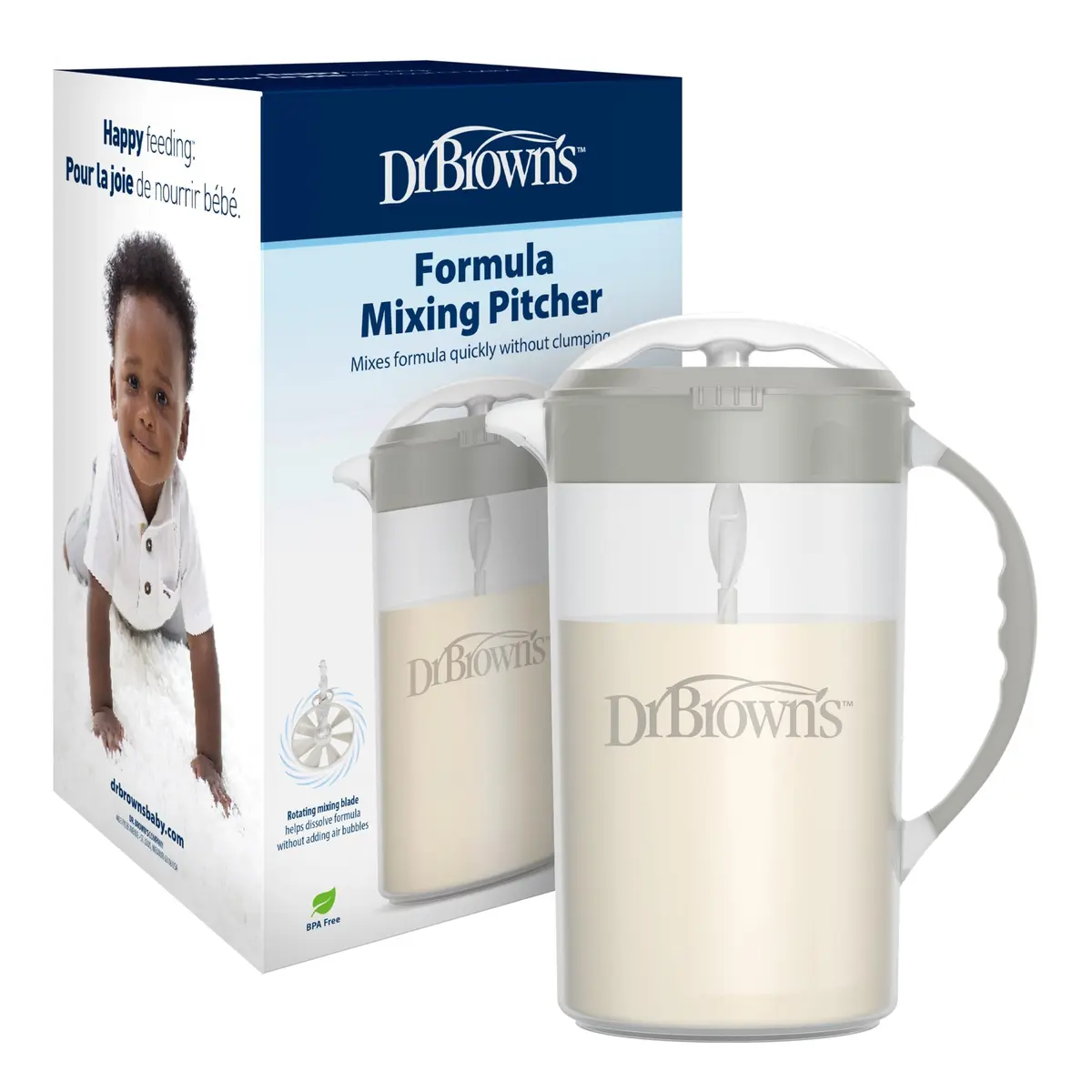 Dr. Brown's Formula Mixing Pitcher 36 oz (1065 ml) | Baby Formula Mixer with Adjustable Stopper - main product image