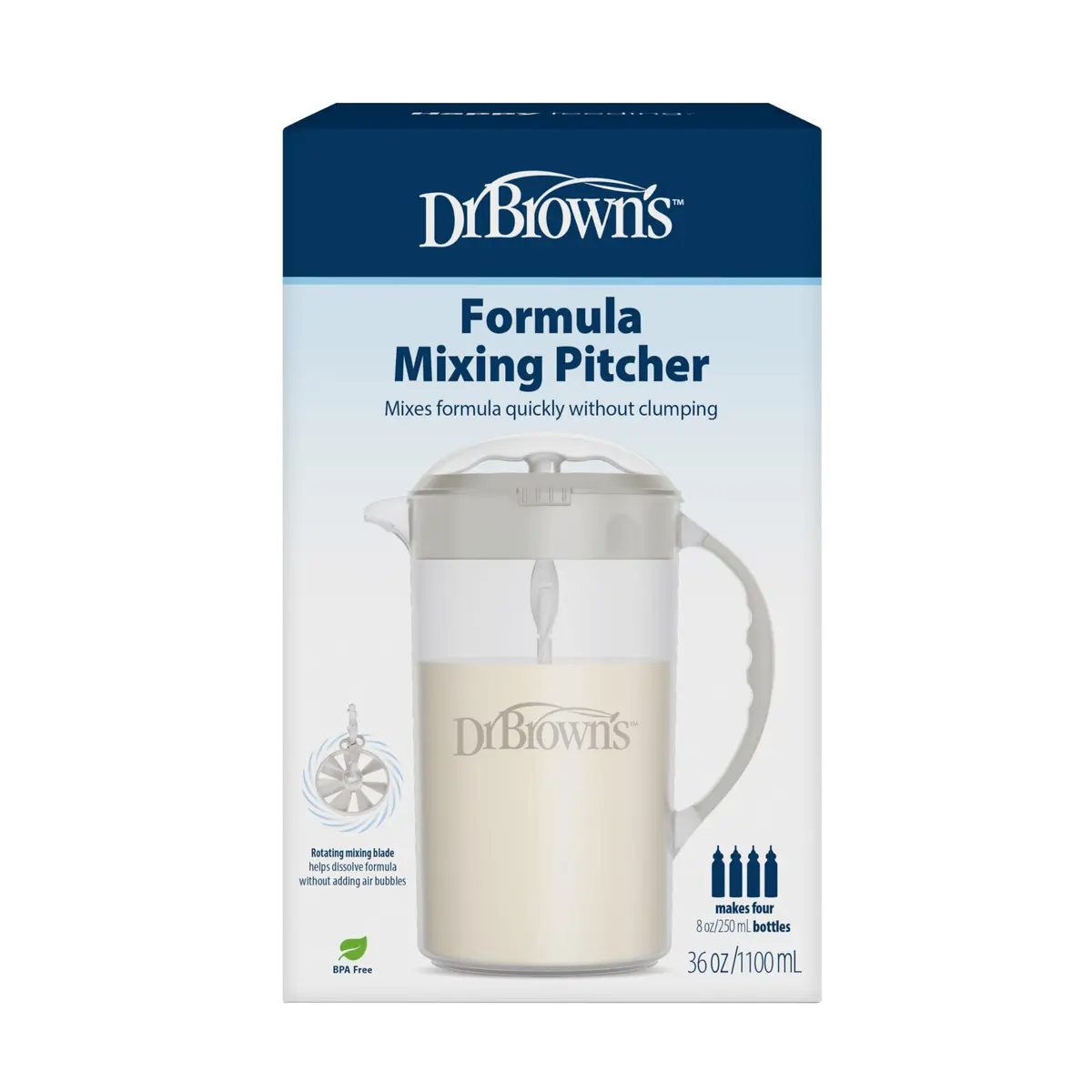 Dr. Brown's Formula Mixing Pitcher 36 oz (1065 ml) | Baby Formula Mixer with Adjustable Stopper - view 8