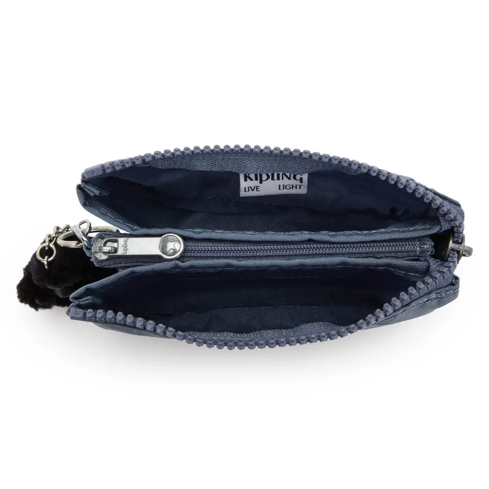 Kipling Creativity Small Pouch Blue Stone | Compact ID & Card Holder with Dual Zip Compartments - view 3