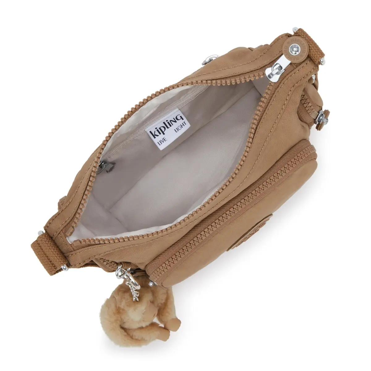 Kipling Gabbie Mini Crossbody Bag Early Tan Nylon | Adjustable Strap, 4L Capacity - view 3