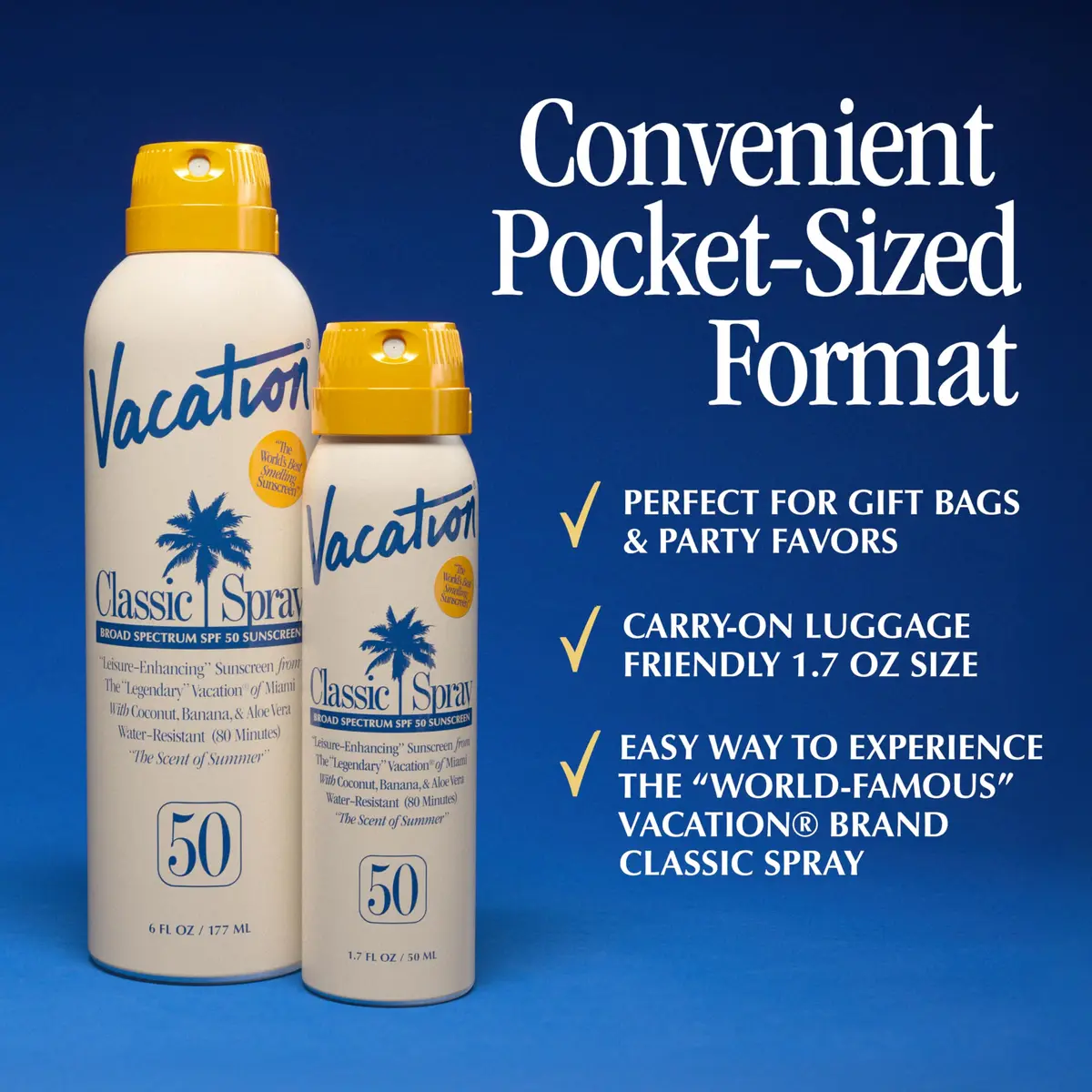 Vacation Mini Classic SPF 50 Sunscreen Spray 10.2 fl oz (300 ml) | Water Resistant 80 Min, Broad Spectrum, Octinoxate-Free - view 4