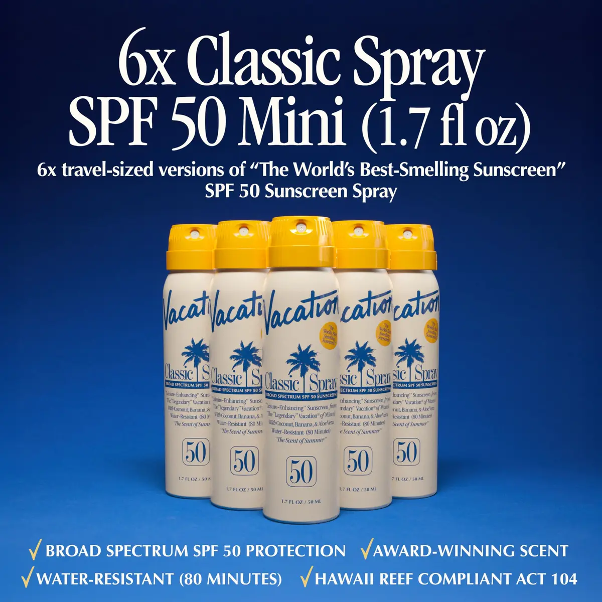 Vacation Mini Classic SPF 50 Sunscreen Spray 10.2 fl oz (300 ml) | Water Resistant 80 Min, Broad Spectrum, Octinoxate-Free - view 2