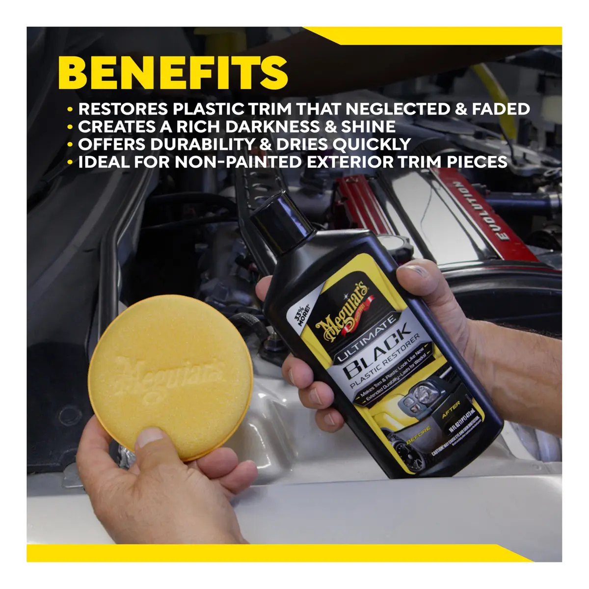 Meguiar's Ultimate Black Plastic Restorer 16 Oz | Deep UV Protection, Long-Lasting Gloss, Fast-Drying - view 8