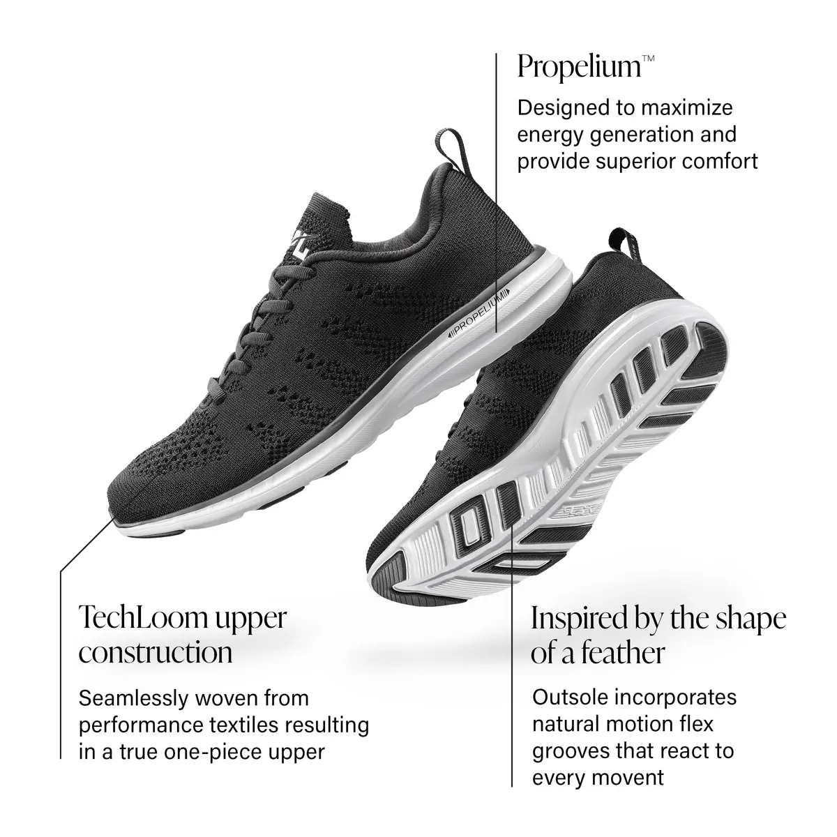 APL Men's Techloom Pro Running Shoes 10 Medium | Intricate Knit Pattern, Propelium Comfort - view 2