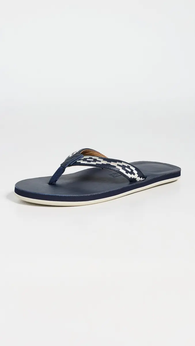 Hari Mari Men's Fields Camino Flip Flops Leather Navy 9 Medium | All-Day Comfort - view 2