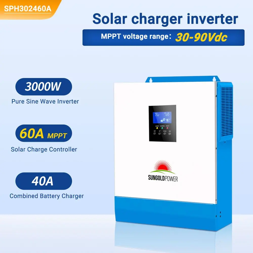SGPWATT Power Inverter 3000W 24V | Pure Sine Wave, MPPT & Battery Charger, All in One Off Grid System - view 2