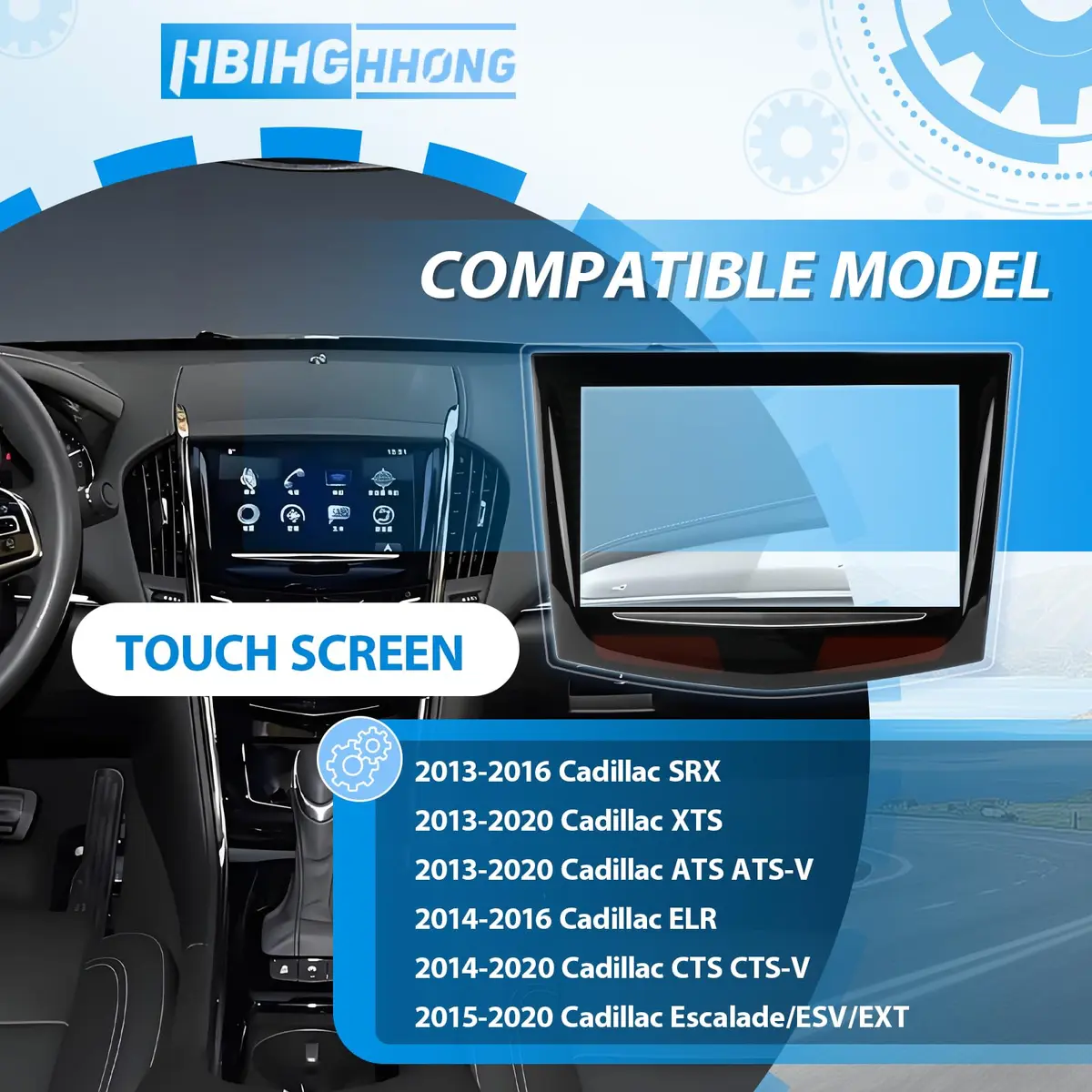 HBIHGHHONG Cadillac ATS SRX XTS CTS Escalade CUE Touch Screen Replacement Display Glass | High-Definition Fit (70-120 chars) - view 2