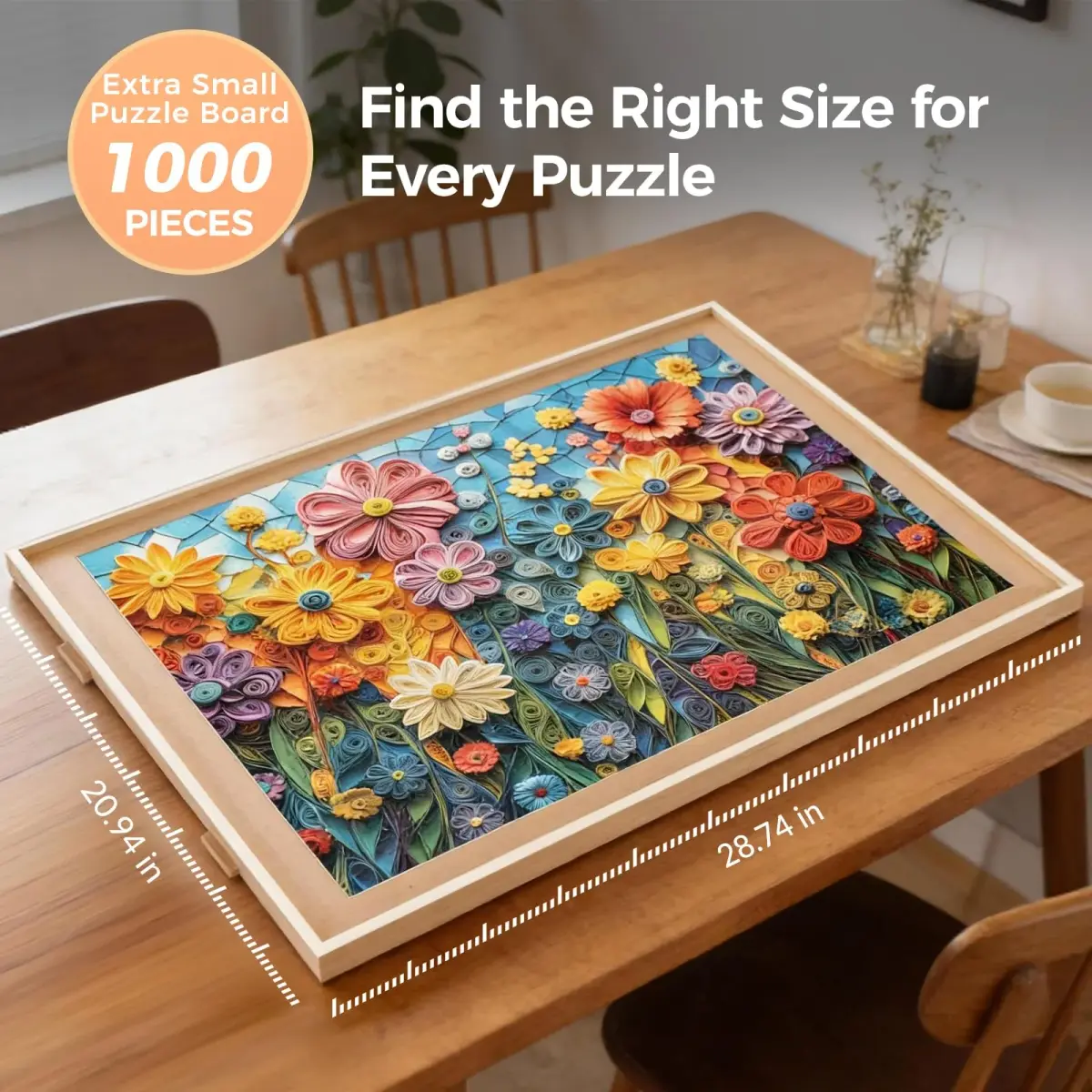 ALL4JIG Rotating Puzzle Board with 4 Drawers & Cover, 20.94"x28.74" Wooden Jigsaw Puzzle Table | Educational Puzzle for Kids & Adults - view 2
