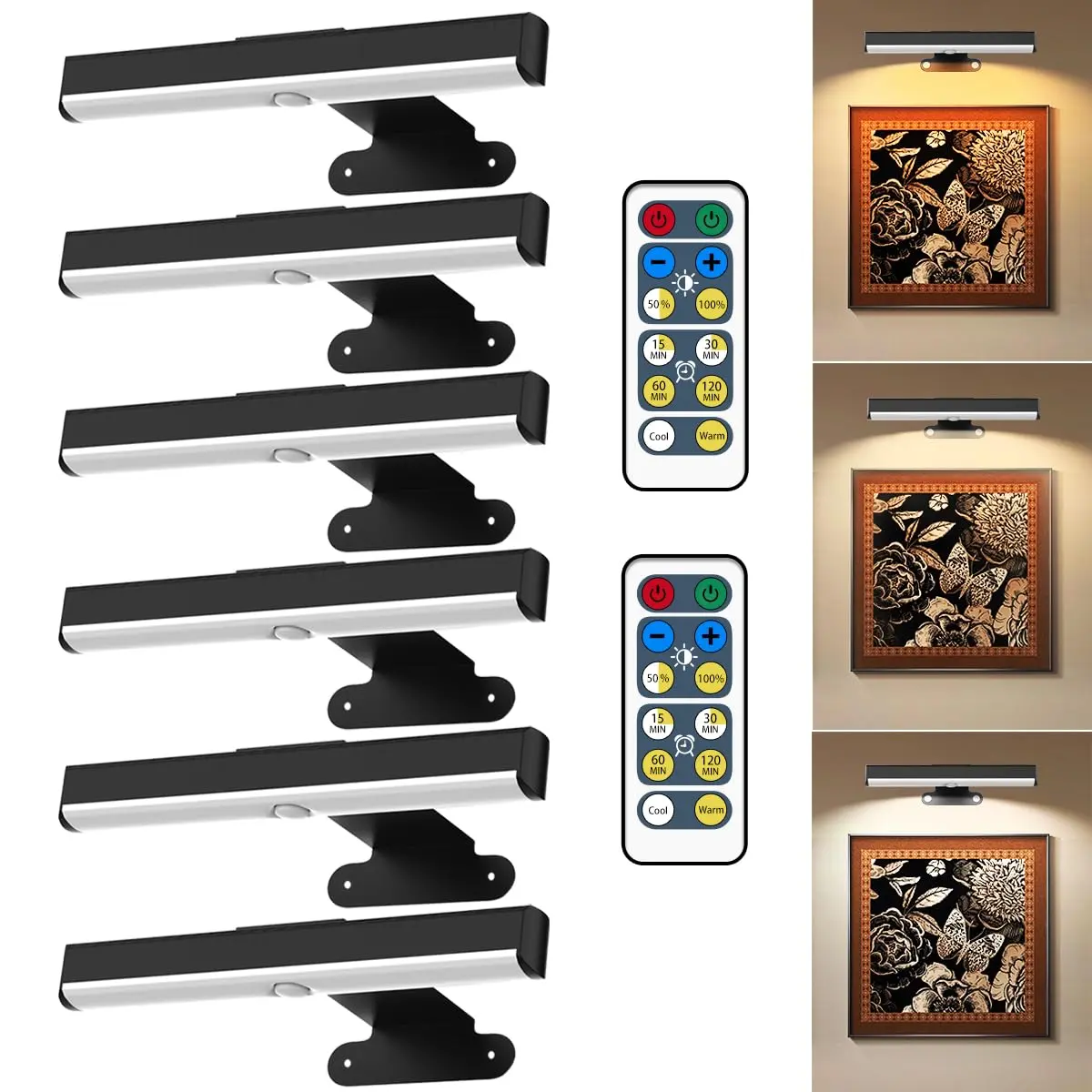 EUIOKUN Wireless Picture Light with Remote | Battery Operated Wall Sconces for Wall Decor - main product image