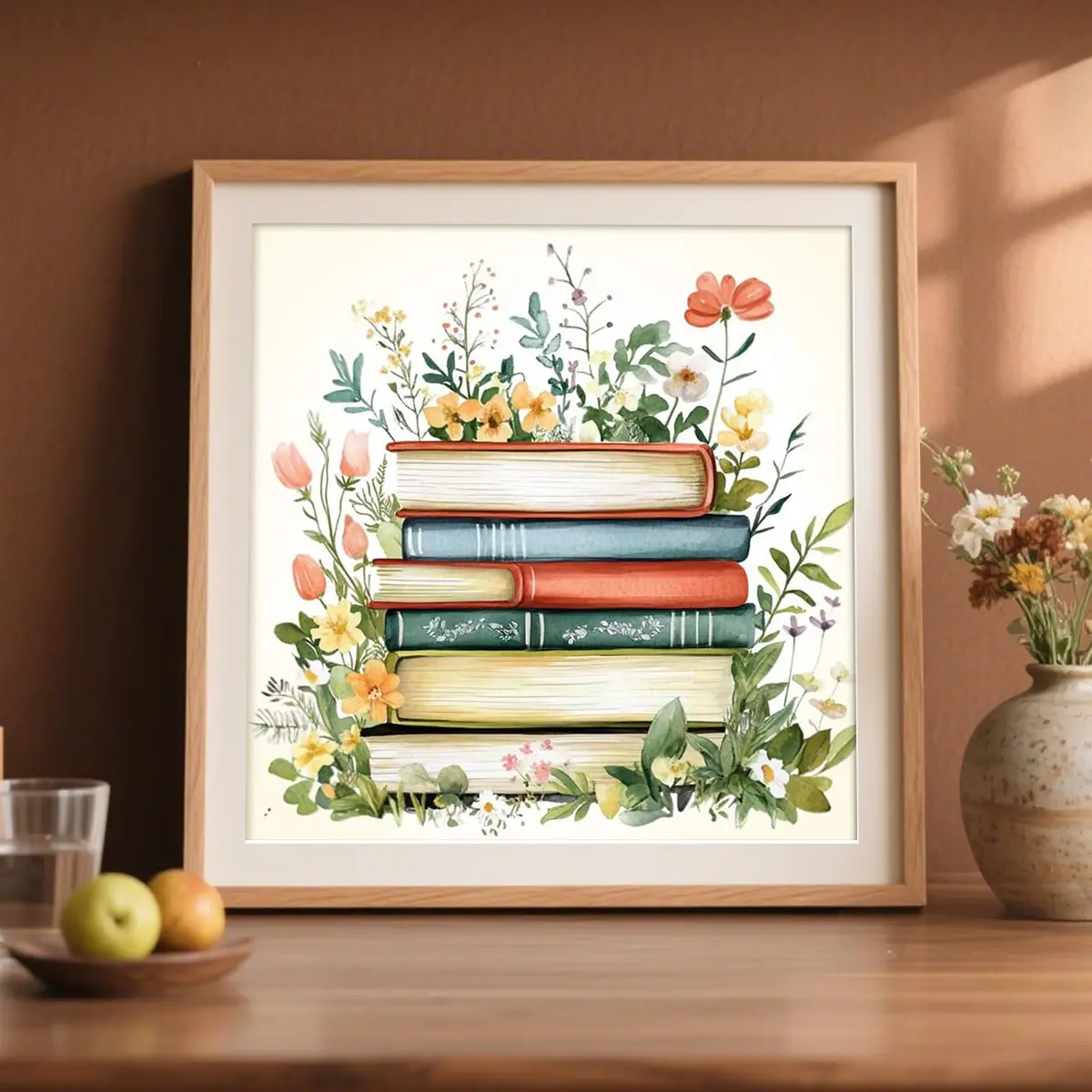 Amphol Paint by Numbers Kit for Adults 16”x16” | Floral Canvas with Acrylic Paint & Brushes - view 3