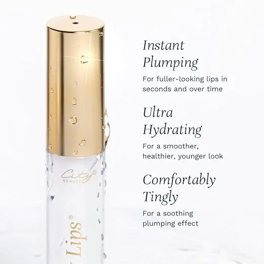 City Beauty City Lips Clear Plumping Lip Gloss 0.48 Fl Oz | Hyaluronic Acid & Peptides - view 7