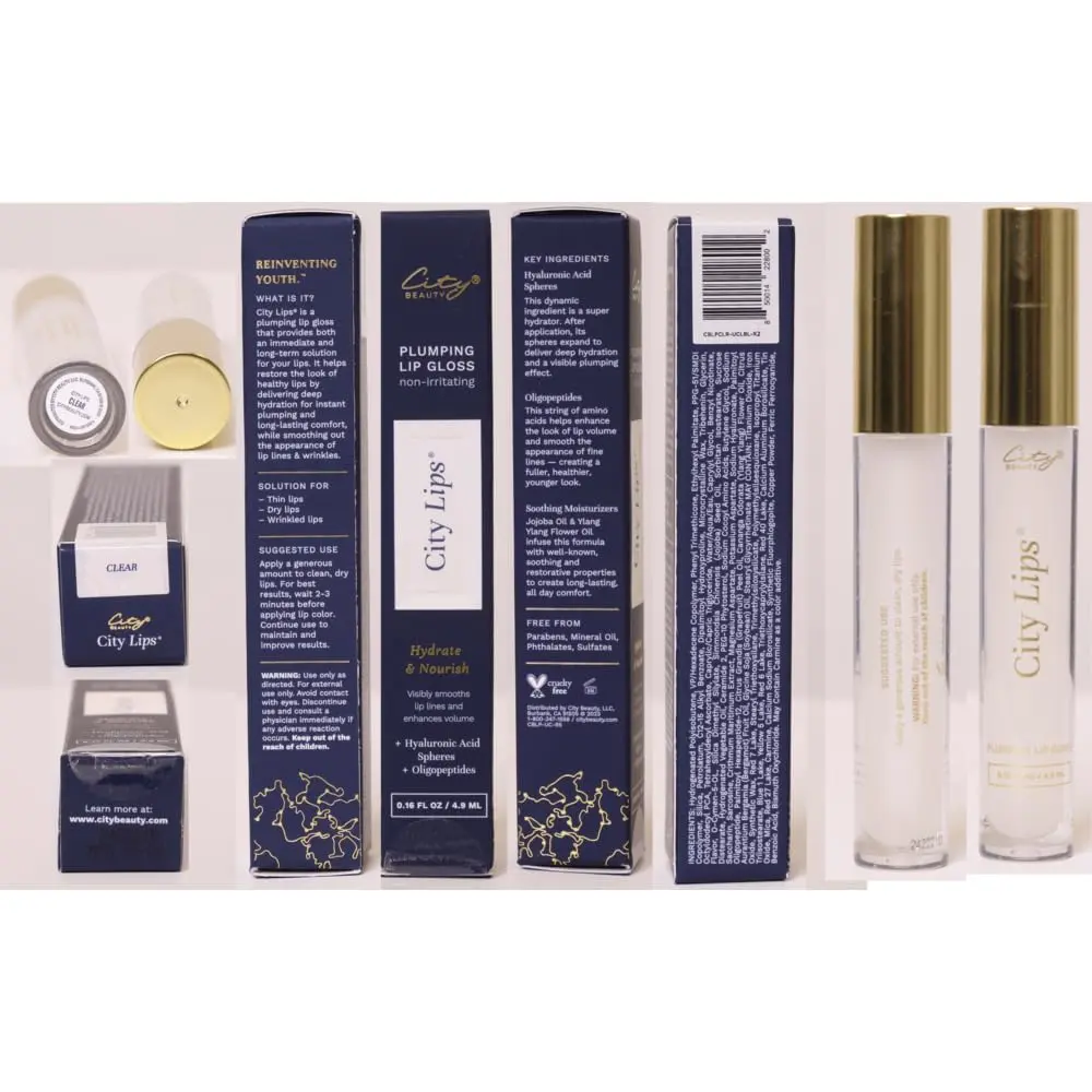 City Beauty City Lips Clear Plumping Lip Gloss 0.48 Fl Oz | Hyaluronic Acid & Peptides - view 12