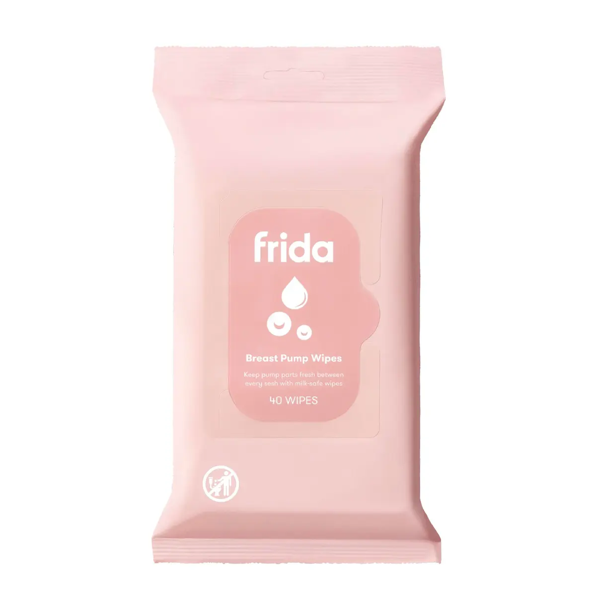 Frida Mom Breast Pump Wipes, Multi-Surface Cleaner, Travel Essentials, 40ct | Food-Grade, Gentle & Travel-Friendly - main product image