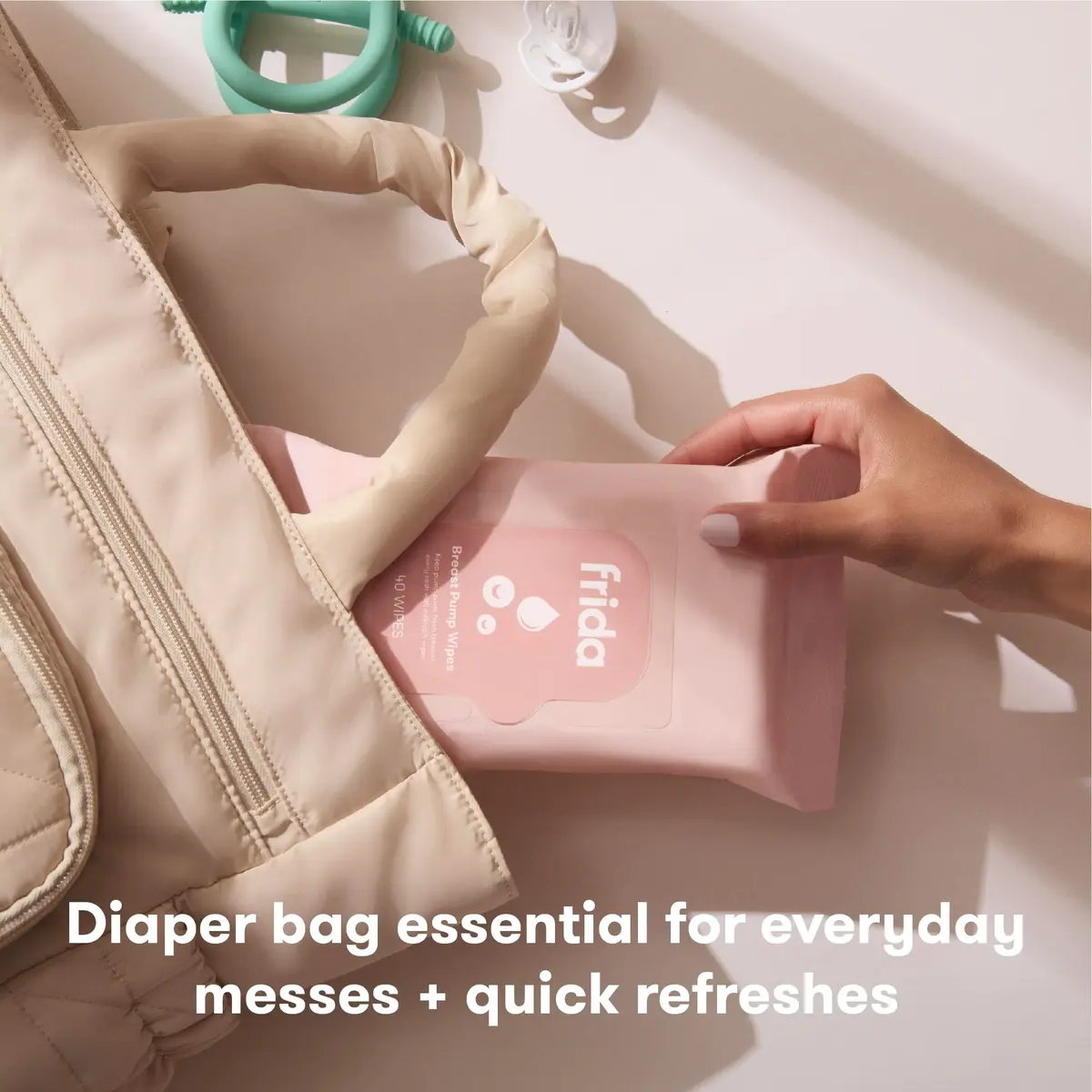 Frida Mom Breast Pump Wipes, Multi-Surface Cleaner, Travel Essentials, 40ct | Food-Grade, Gentle & Travel-Friendly - view 5
