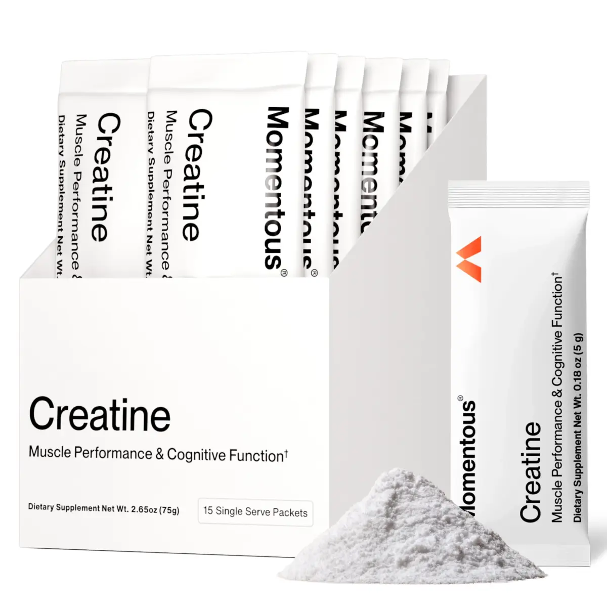 Momentous Creatine Monohydrate Powder 5g per Serving, Unflavored | NSF Certified for Sport - main product image