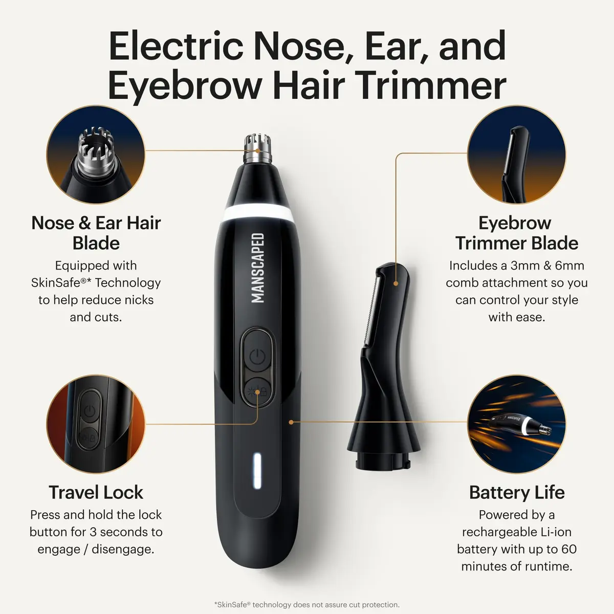 MANSCAPED Weed Whacker 3.0 PRO Electric Nose, Ear & Eyebrow Hair Trimmer | SkinSafe Technology, Waterproof, Rechargeable, 60 Min Runtime - view 2