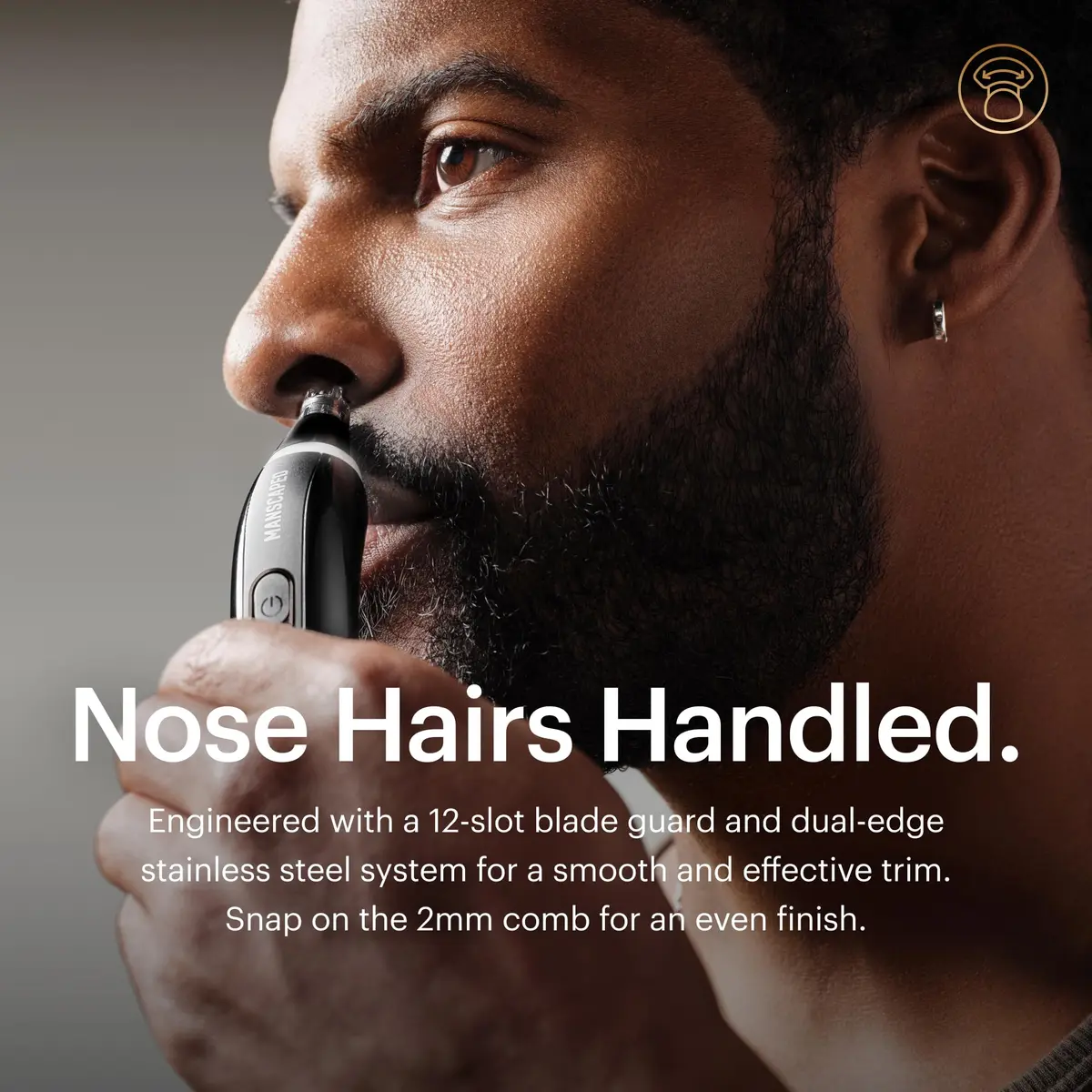 MANSCAPED Weed Whacker 3.0 PRO Electric Nose, Ear & Eyebrow Hair Trimmer | SkinSafe Technology, Waterproof, Rechargeable, 60 Min Runtime - view 3