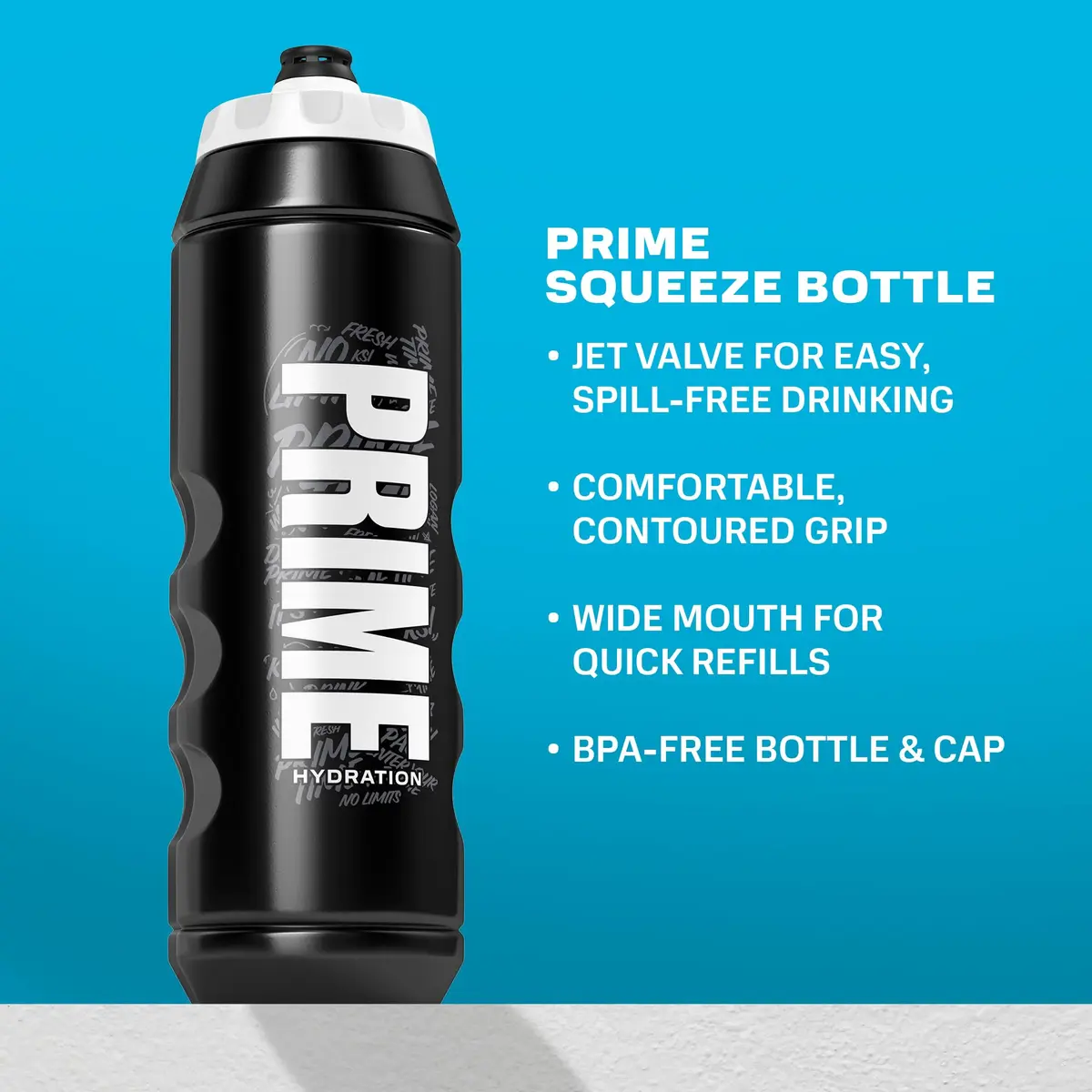 PRIME Hydration 32 oz Black Graffiti Sports Water Bottle | BPA Free, Leakproof & Dishwasher Safe - view 2
