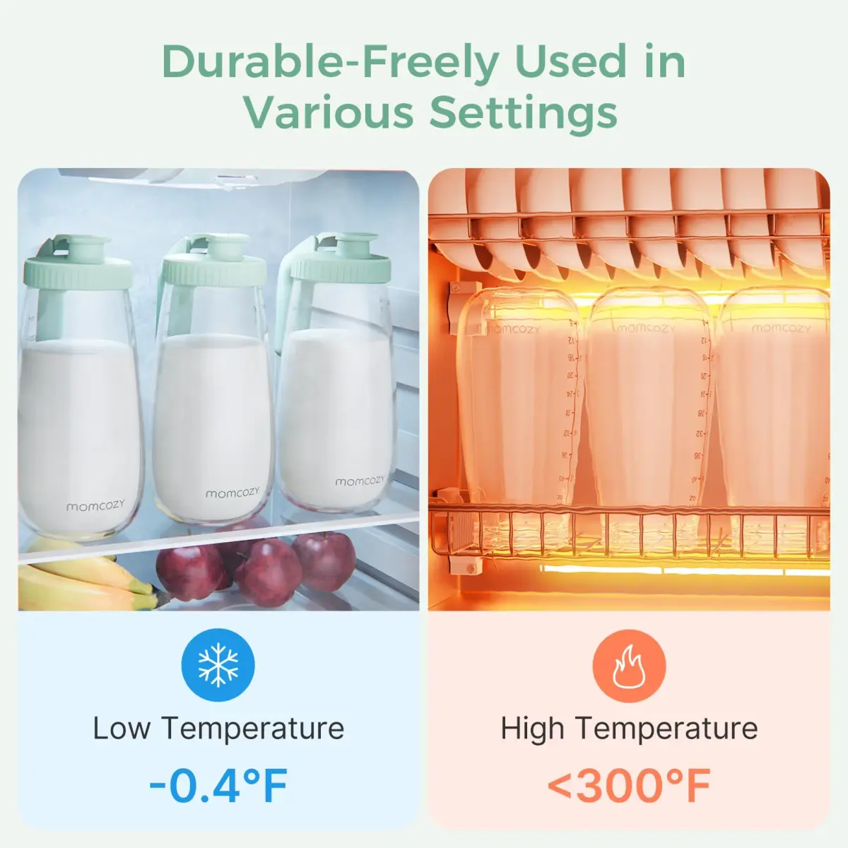 Momcozy Glass Breast Milk Pitcher 1.4 L (48oz) | BPA-Free, Leak-Proof, Wide Mouth for High Supply - view 4