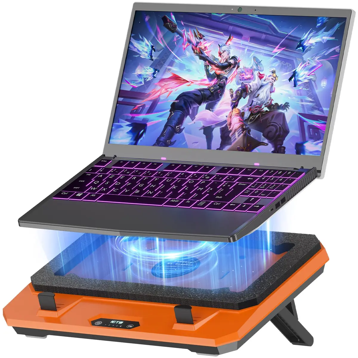 IETS GT300 Upgraded Laptop Cooling Pad with Adjustable Stand, Turbo Boosted Cooler for Rapid Cooling 10-17inch Gaming Laptop, Flexible Sealing Ring, Air Filtration & USB Hub - main product image