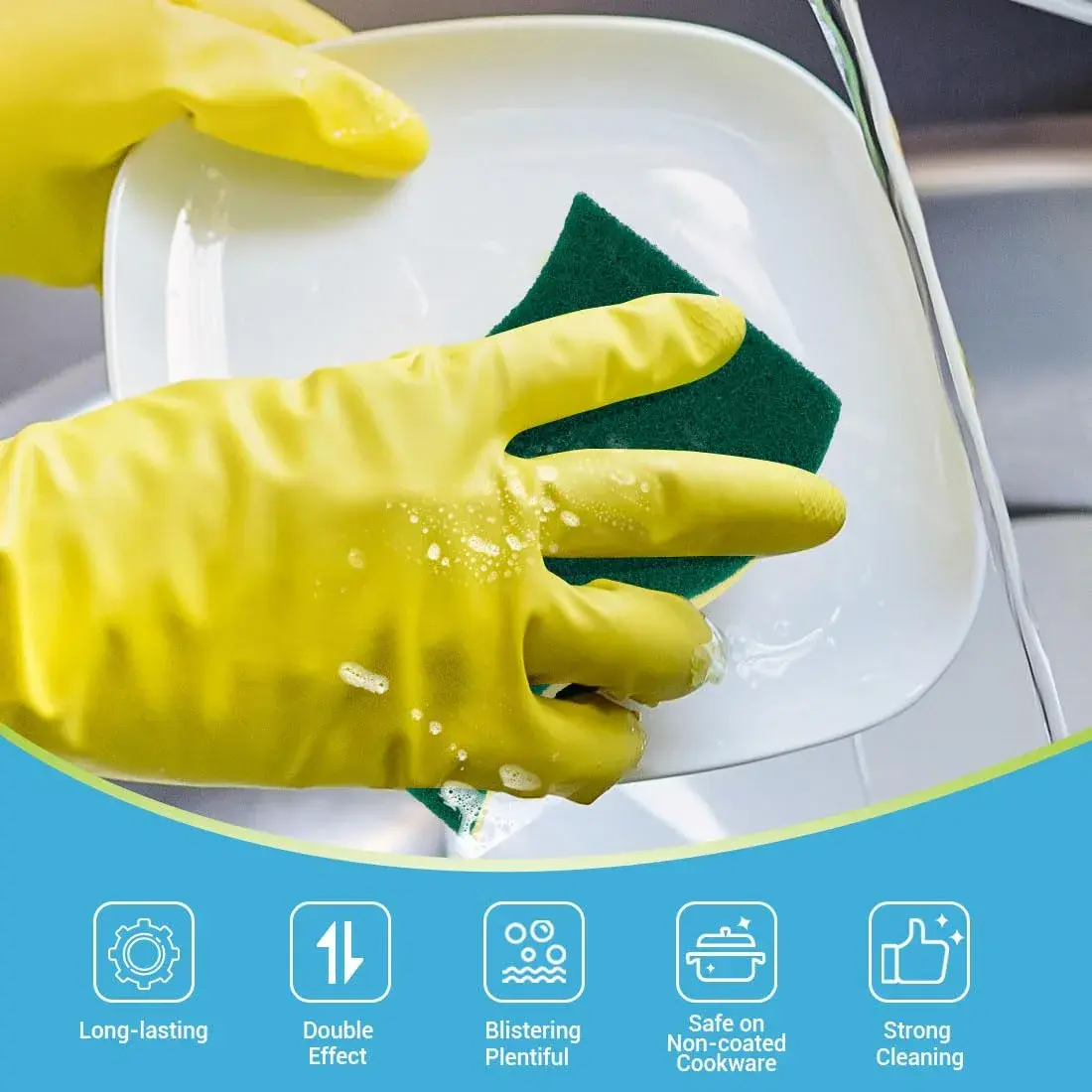 AIDEA Kitchen Sponges, 9-Count Pack | Heavy-Duty Scrub Sponge with Dual-Sided Cleaning - view 2