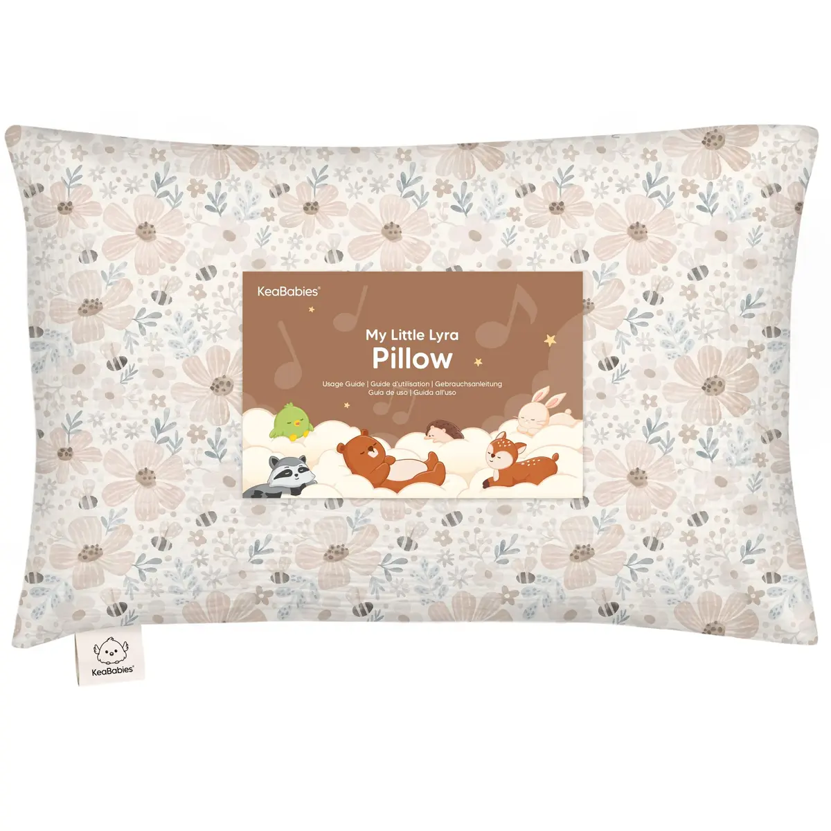 KeaBabies Toddler Pillow with Pillowcase,13x18 Soft Breathable Flora Vale | Support for Small Necks & Heads - main product image