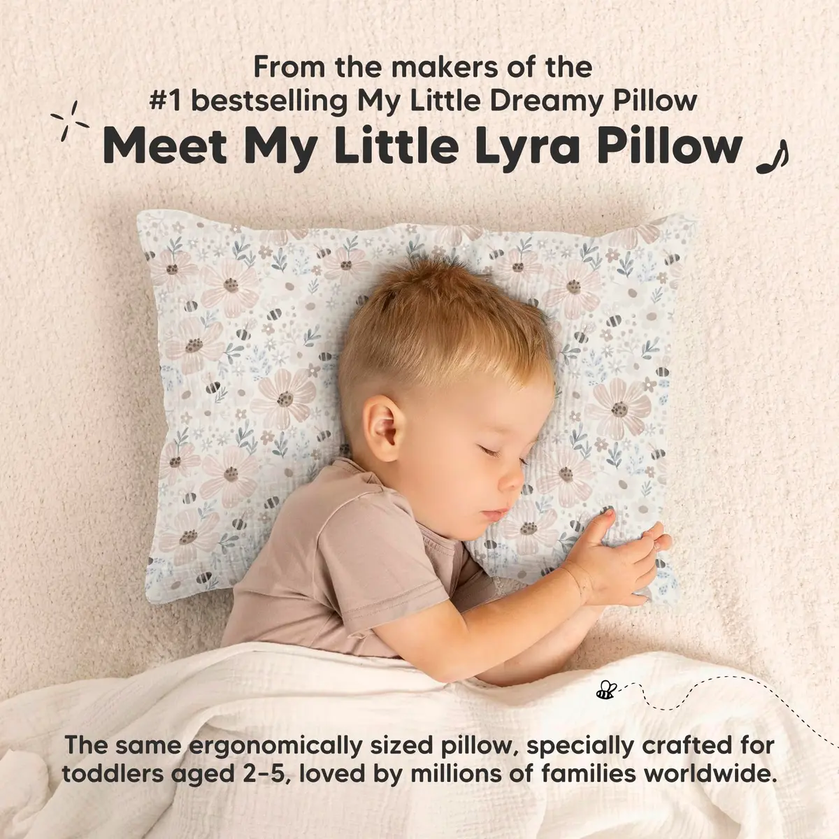 KeaBabies Toddler Pillow with Pillowcase,13x18 Soft Breathable Flora Vale | Support for Small Necks & Heads - view 2