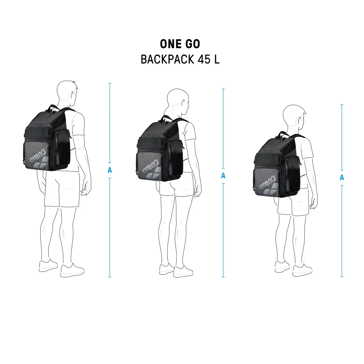ARENA One Go Backpack Swimmers Athletes Sports Gym Rucksack 45L In the Wild - view 6