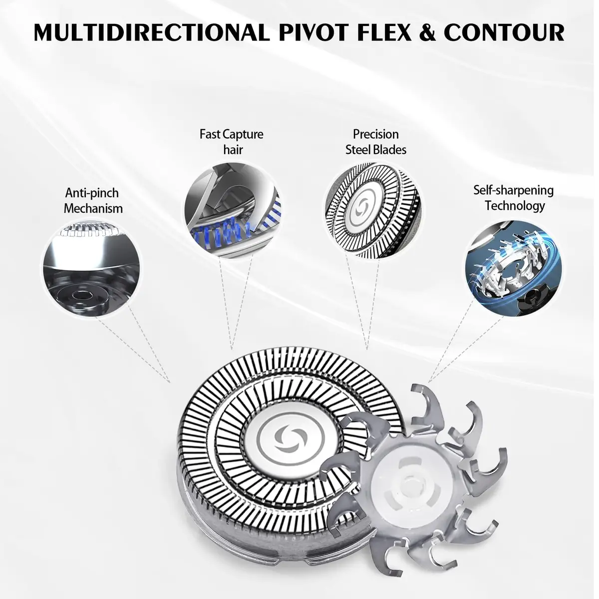 VODOZAVA Pro 4 Head Replacement Blades 12-Pack | Precision Shaver Heads for Skull Pitbull Gold Pro, Platinum Pro, Silver Pro, Diamond Pro, Butterfly Kiss Pro Shavers - view 6