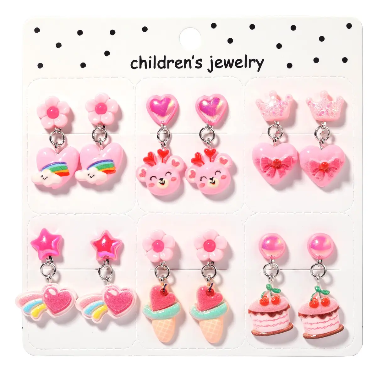 PinkSheep Unicorn Clip On Earrings for Little Girls | 6 Pairs, Safe & Comfortable (70-120 chars) - view 5
