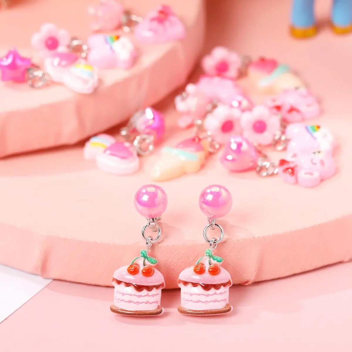 PinkSheep Unicorn Clip On Earrings for Little Girls | 6 Pairs, Safe & Comfortable (70-120 chars) - view 4
