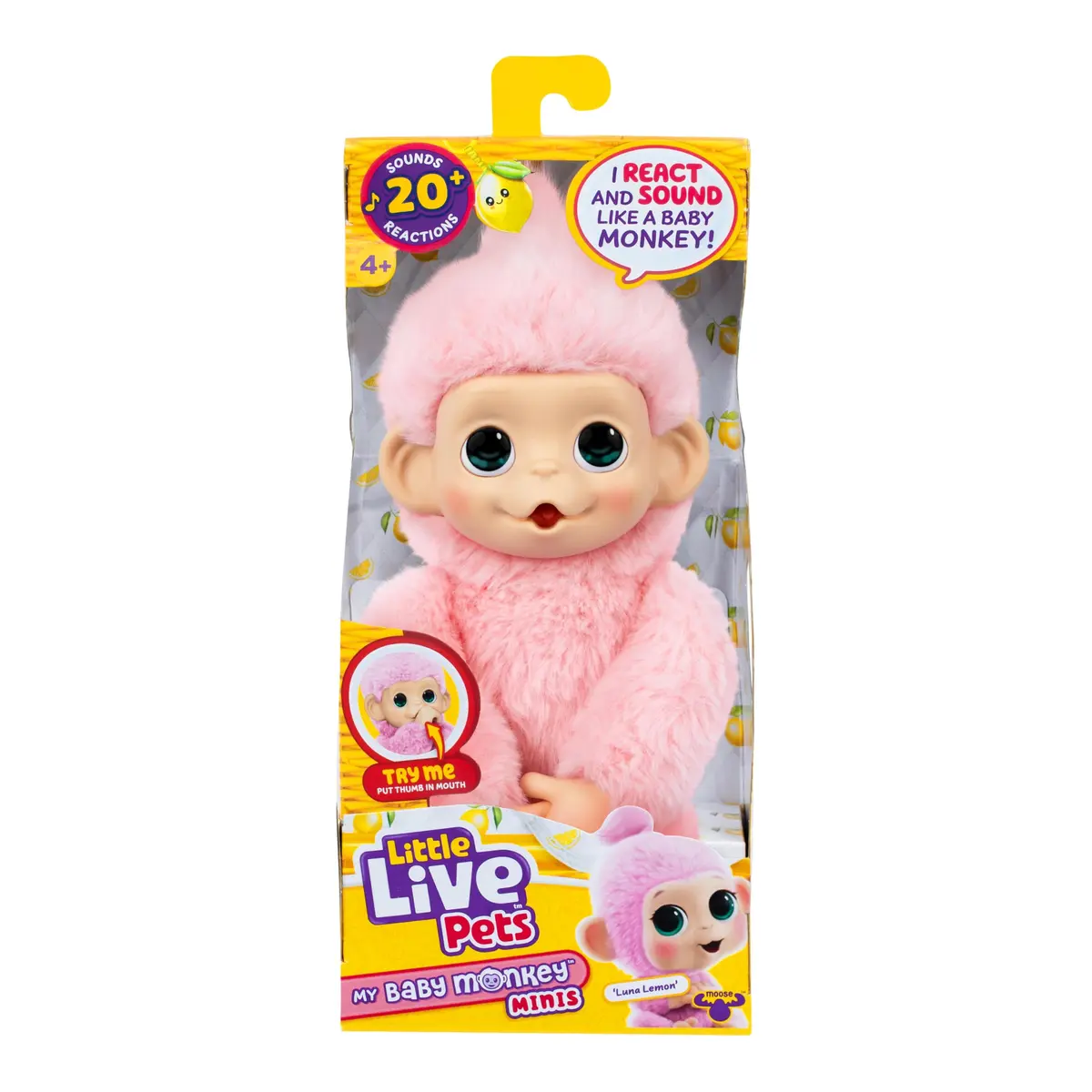 Little Live Pets My Baby Monkey Minis Luna Lemon Interactive Plush Toy | 18.8 cm (7.4") - view 7