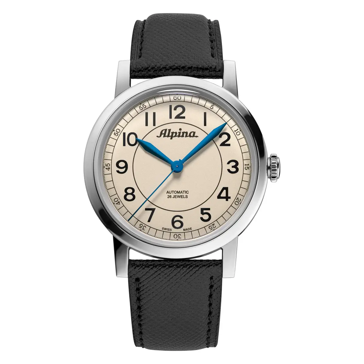 Alpina Heritage Automatic Watch 38mm Beige Dial Black Leather Strap - main product image