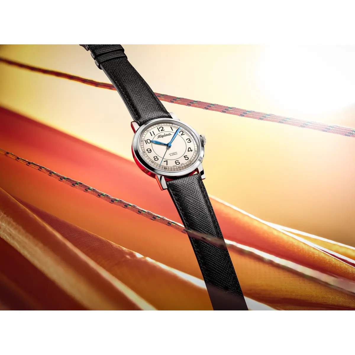 Alpina Heritage Automatic Watch 38mm Beige Dial Black Leather Strap - view 2