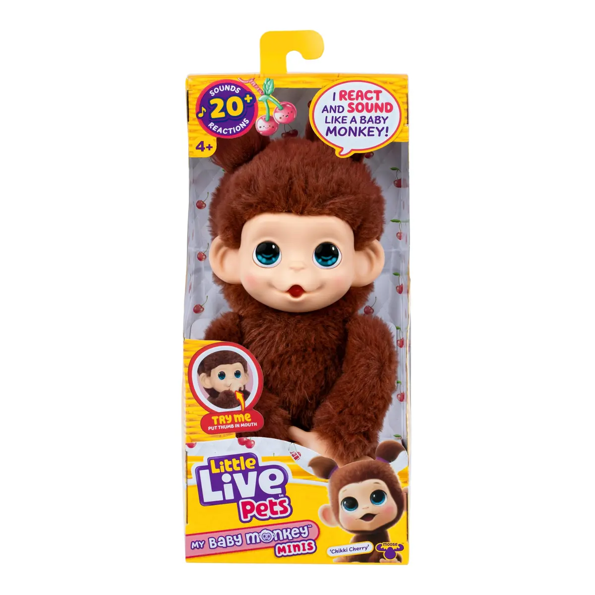 Little Live Pets Baby Monkey Minis – Chikki Cherry, Interactive Toy | 7.4 inches cuddly plush - view 7