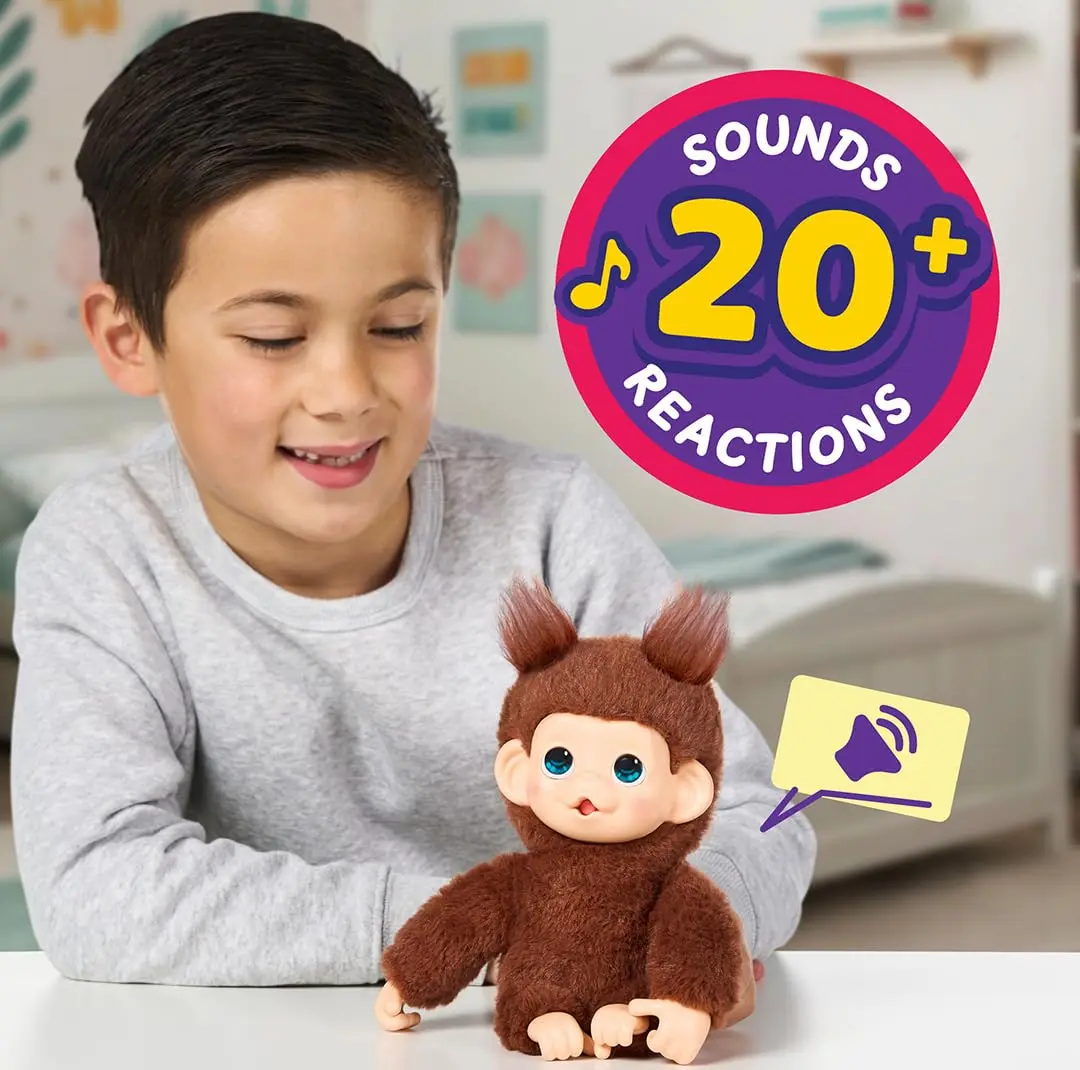 Little Live Pets Baby Monkey Minis – Chikki Cherry, Interactive Toy | 7.4 inches cuddly plush - view 4