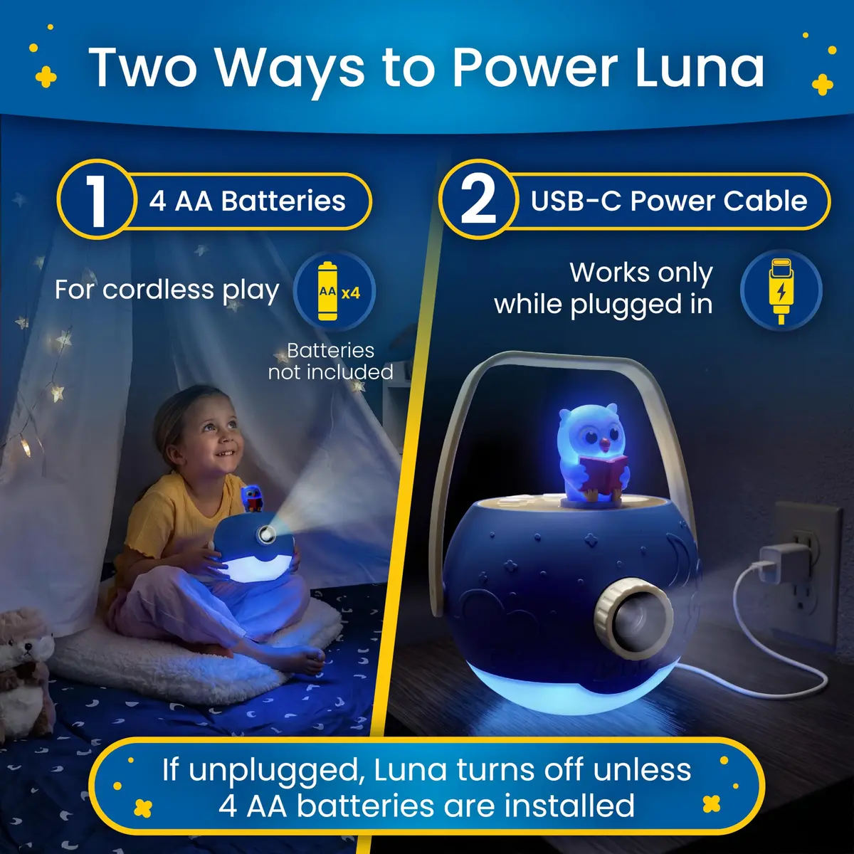 LUNA STORYTIME Kids Book Projector - 5 Daniel Tiger & Fairytale Stories, 10 Songs, Ages 3+ | Screen-Free Bedtime Fun - view 4