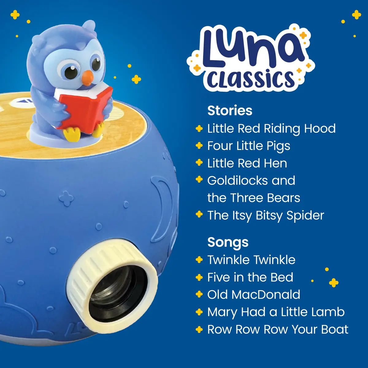 LUNA STORYTIME Kids Book Projector - 5 Daniel Tiger & Fairytale Stories, 10 Songs, Ages 3+ | Screen-Free Bedtime Fun - view 6