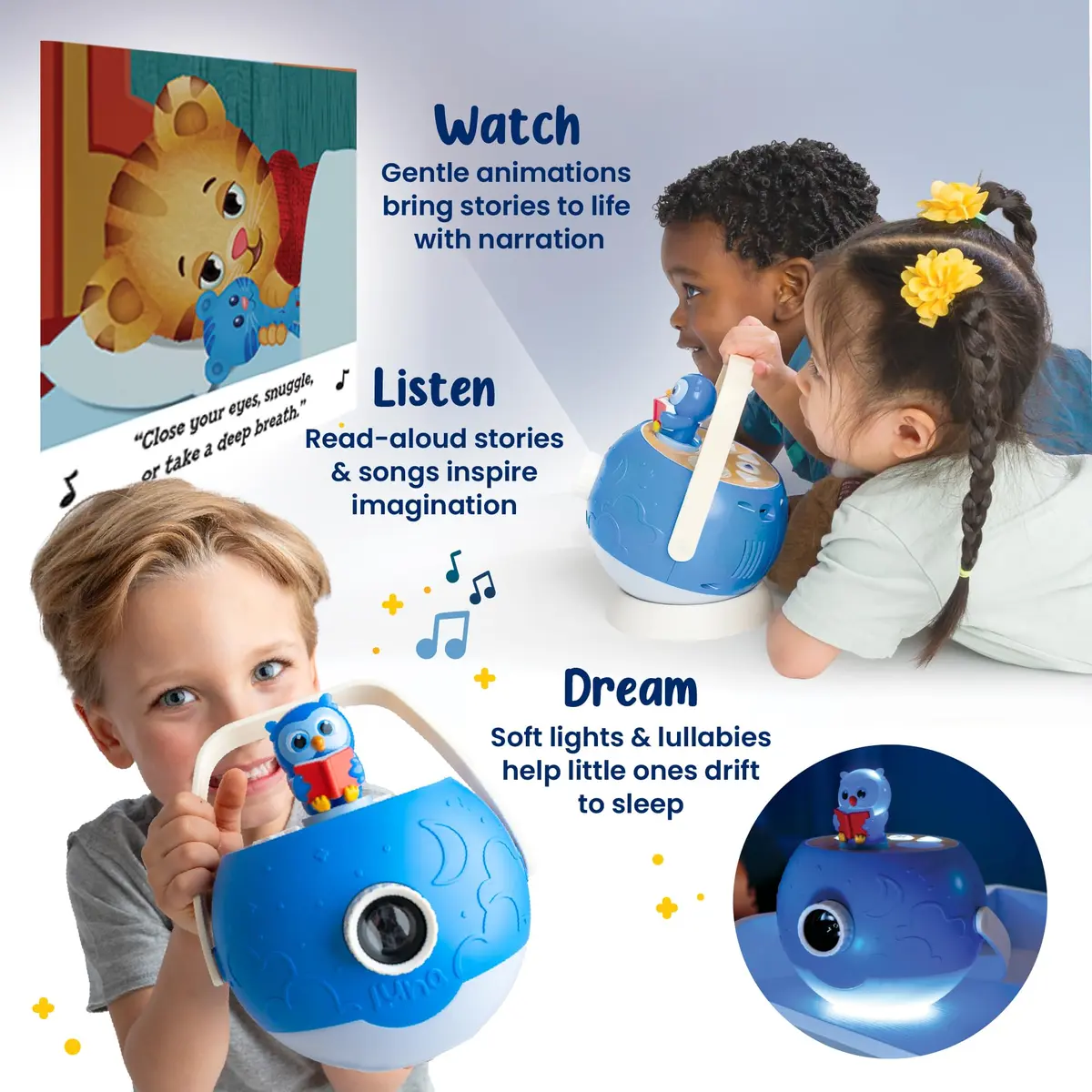 LUNA STORYTIME Kids Book Projector - 5 Daniel Tiger & Fairytale Stories, 10 Songs, Ages 3+ | Screen-Free Bedtime Fun - view 8