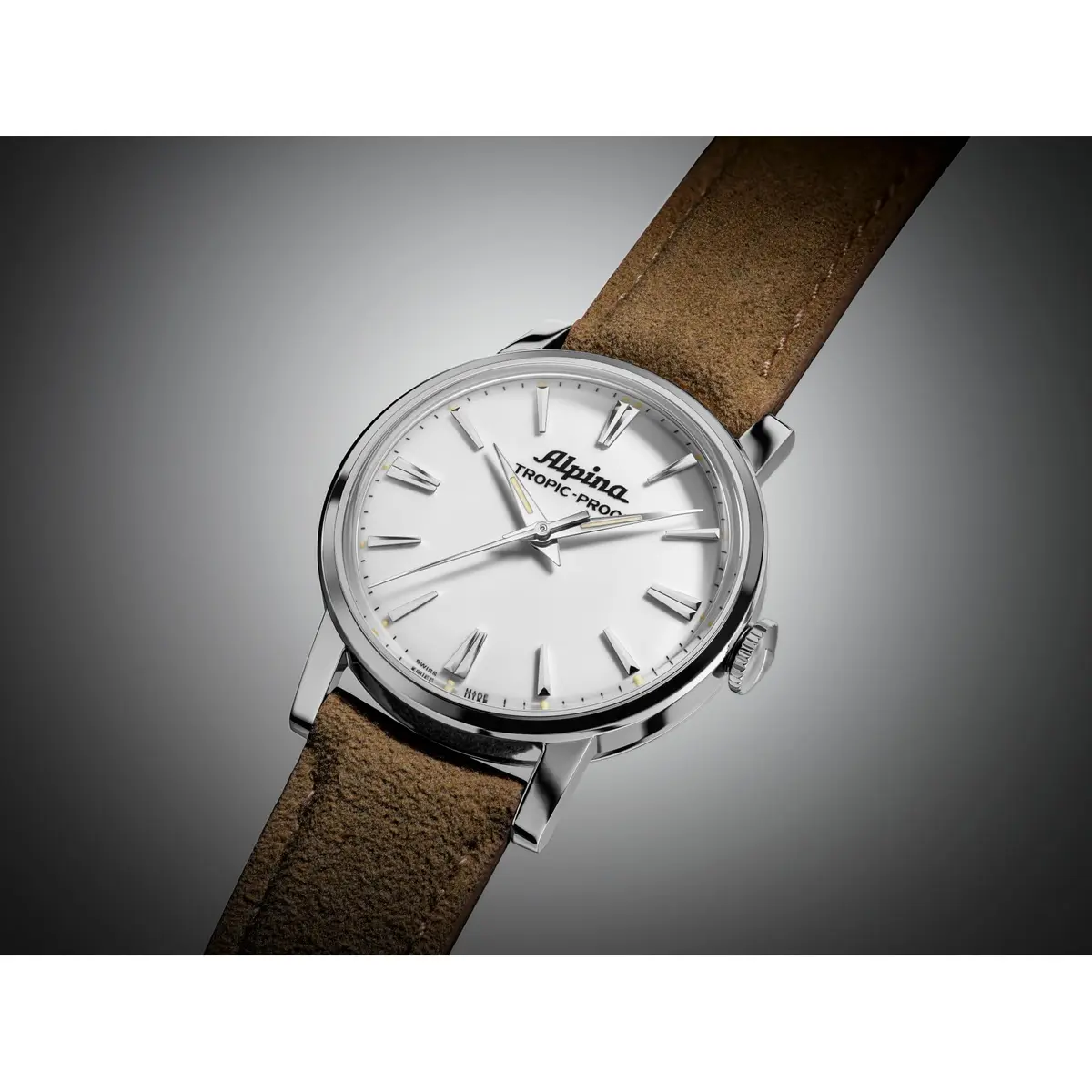 Alpina Men's Automatic Heritage Handwinding Watch, Beige Leather Strap, Black Dial, Date | Classic Adventurer's Timepiece - view 2