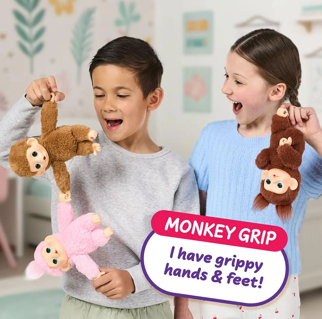 Little Live Pets Baby Monkey Minis Pepi Peach Interactive Toy 18 cm (7.4 in) | ASTM-Tested Educational Toy - view 2