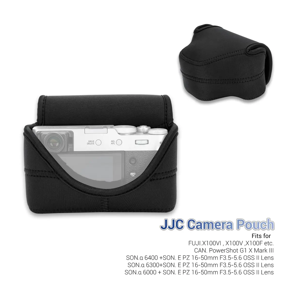 JJC Soft Neoprene XE5 X100VI Camera Case Bag for Fujifilm X-E5 Lumix L10 | Waterproof & Anti-Loss - view 5