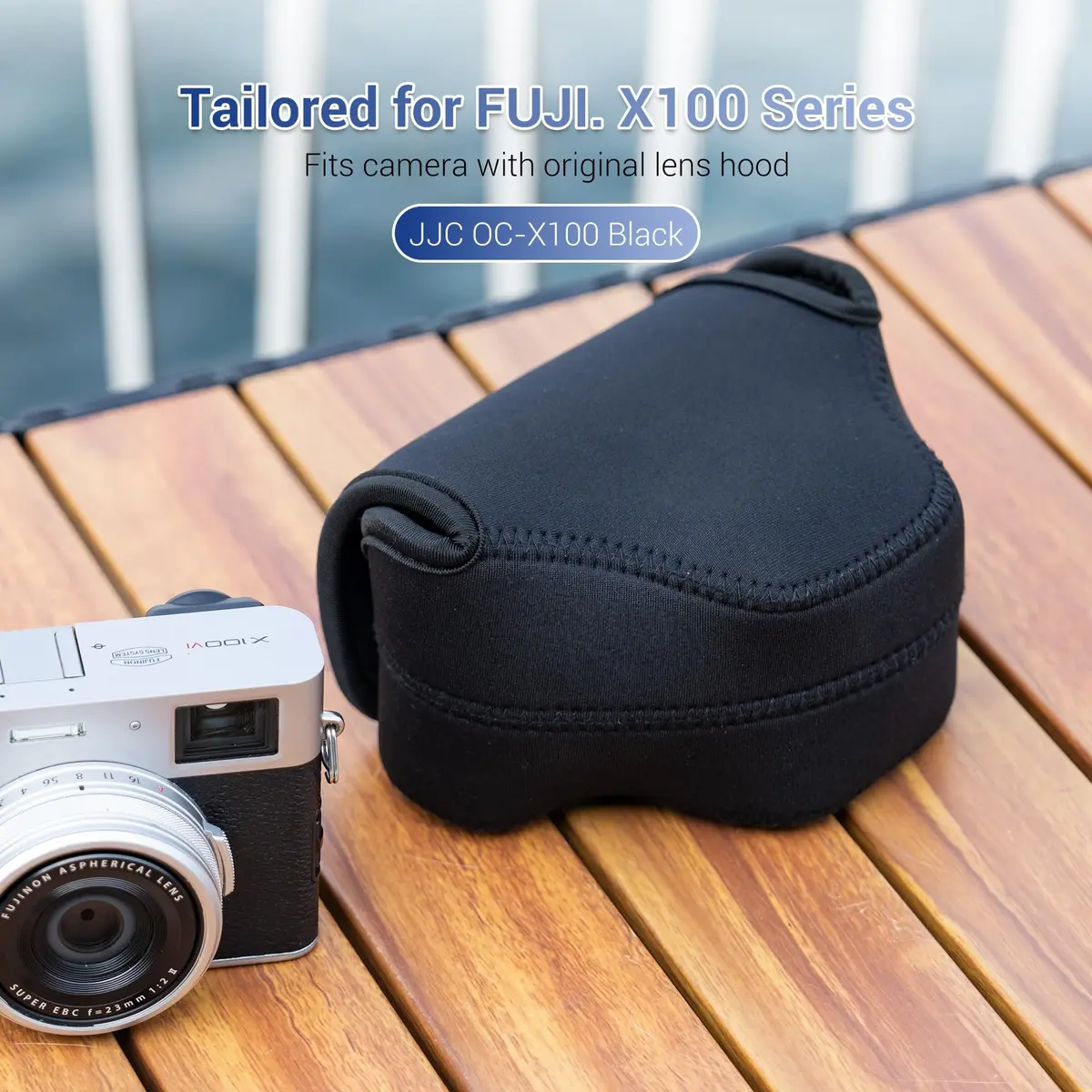 JJC Soft Neoprene XE5 X100VI Camera Case Bag for Fujifilm X-E5 Lumix L10 | Waterproof & Anti-Loss - view 6