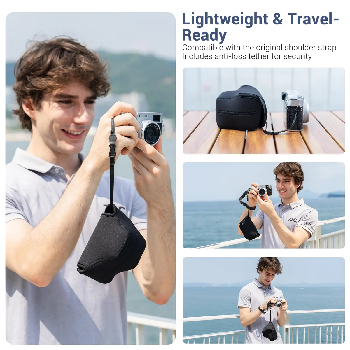 JJC Soft Neoprene XE5 X100VI Camera Case Bag for Fujifilm X-E5 Lumix L10 | Waterproof & Anti-Loss - view 3